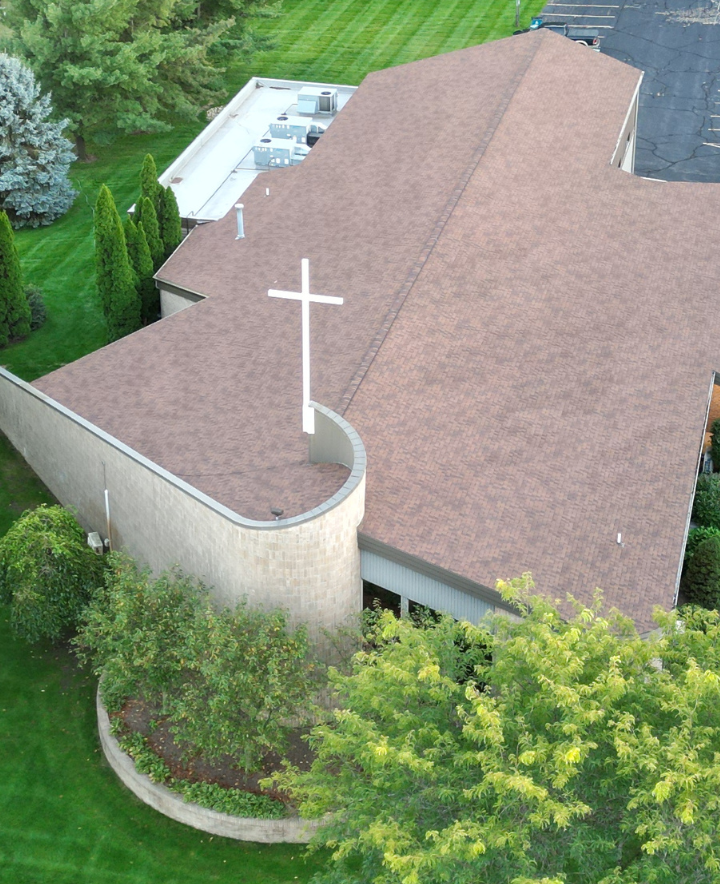 Aerial shot of New Hope Lutheran Church